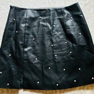 Rhinestone Pleather Skirt